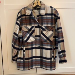 Zara plaid shirt jacket